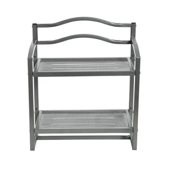 Household Essentials 2-Tier Metal Wall Mount Bathroom Shelf Silver {5}