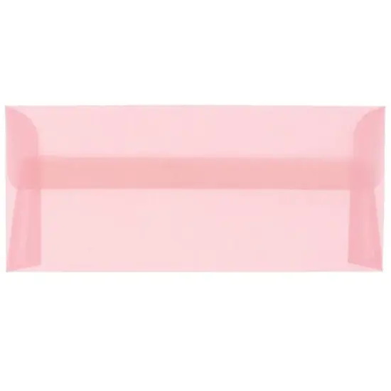 JAM Paper 4.125" x 9.5" Business Translucent Vellum Envelopes, 25ct. Blush Pink {1}