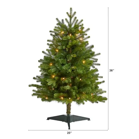 3ft. Pre-Lit Washington Fir Artificial Christmas Tree, Clear LED Lights {3}