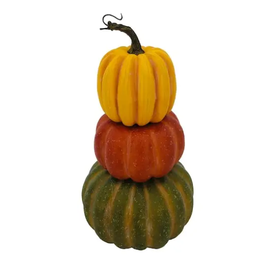 14" Yellow, Orange & Green Decorative Pumpkin Stack by Ashland&reg; {3}
