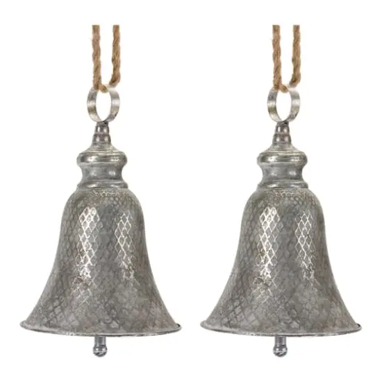 2ct. Rustic Metal Bell Ornaments {1}