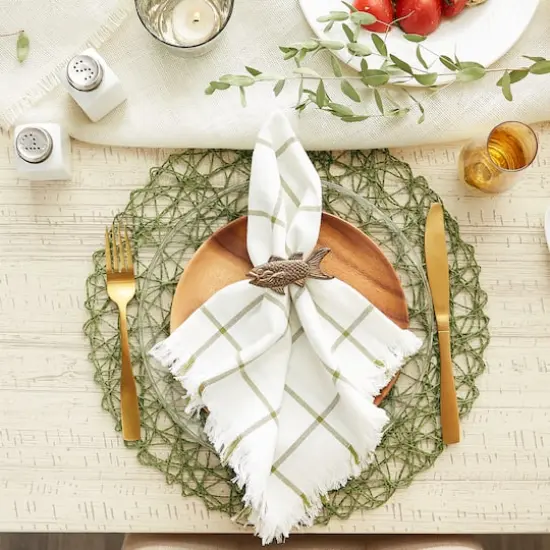 DII&reg; Woven Paper Round Placemats, 6ct. Artichoke Green {7}