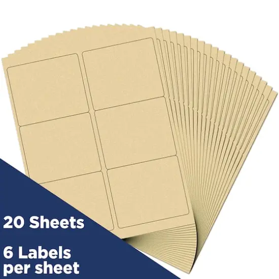 JAM Paper Adhesive Shipping Labels, 3.33" x 4" Metallic Gold {4}