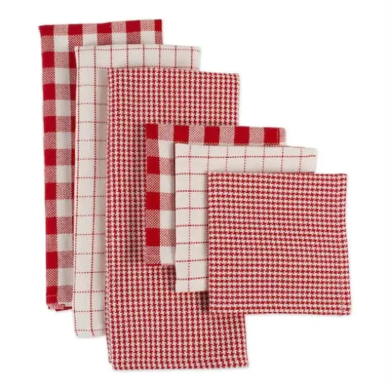 DII&reg; Holiday Checks Heavyweight Dishtowel & Dishcloth Set {7}