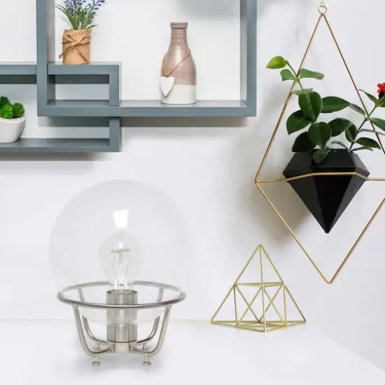 Lalia Home 10" Old World Globe Glass Table Lamp Brushed Nickel {5}