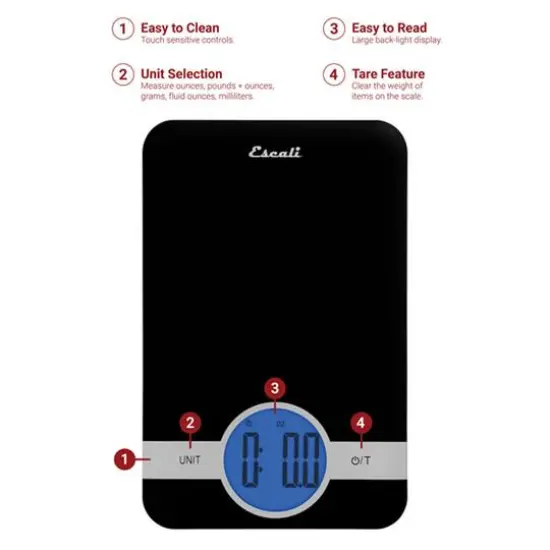 Escali Black Ciro Digital Scale {5}