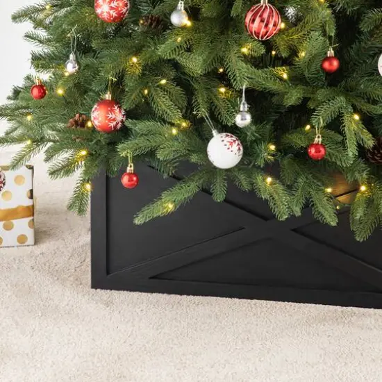 Glitzhome&reg; Black Wood Tree Collar {4}