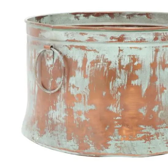 Copper Metal Rustic Planter Set {8}