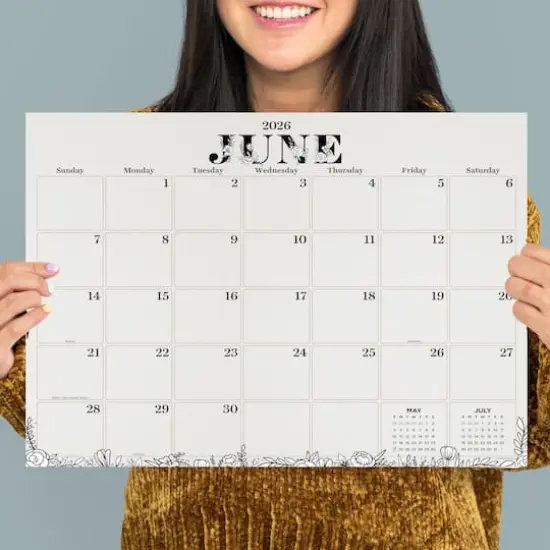 2026 Floral Medium Desk Pad Monthly Blotter Calendar {6}