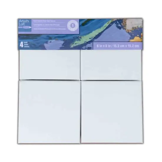4 Pack Level 1 6" x 6" Deco Canvas by Artist's Loft&reg; {6}