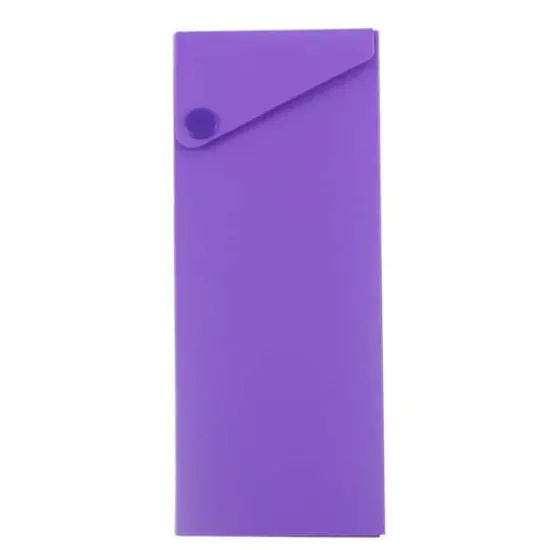 JAM Paper Sliding Pencil Case with Button Snap, 6ct. Purple {1}