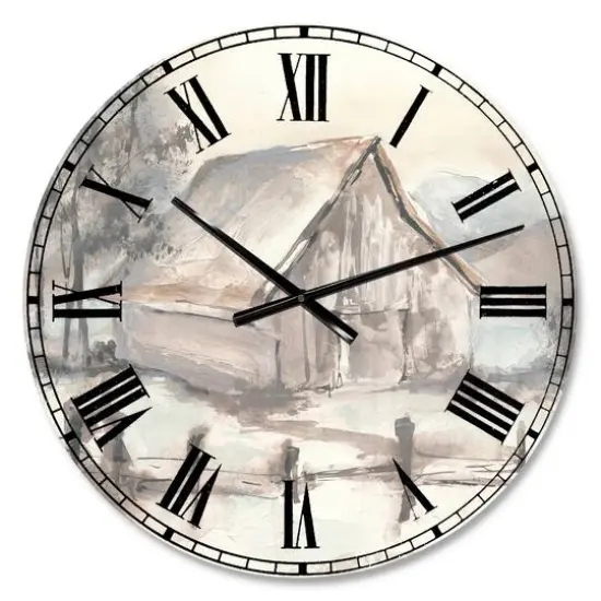 Designart 'Farmhouse Barn Grey Vii Farmhouse Wall Clock {1}