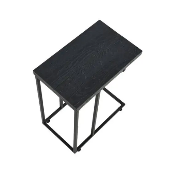 Household Essentials Jamestown Extendable C-Shaped End Table Black Oak {8}