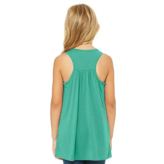 BELLA+CANVAS&reg; Youth Flowy Racerback Tank Teal {6}
