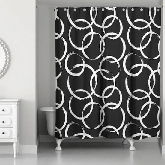 Circles Shower Curtain Black {3}