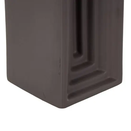 15" Black Rectangular Ceramic Vase {6}