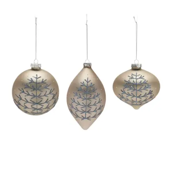 6ct. Champagne Glittered Mixed Ornaments {3}