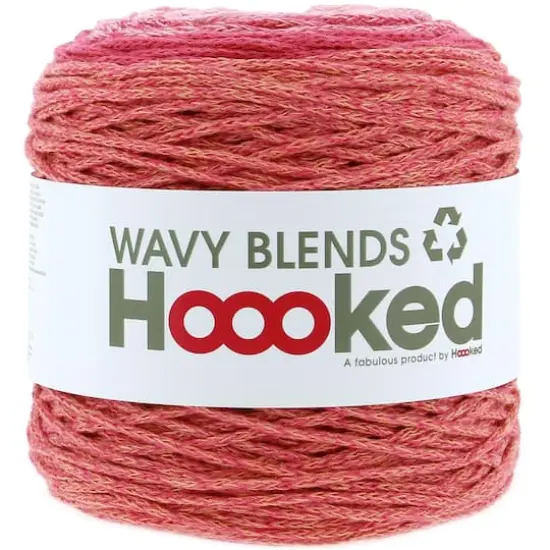 Hoooked Wavy Blends Recycled Cotton Yarn Iced Pink {1}