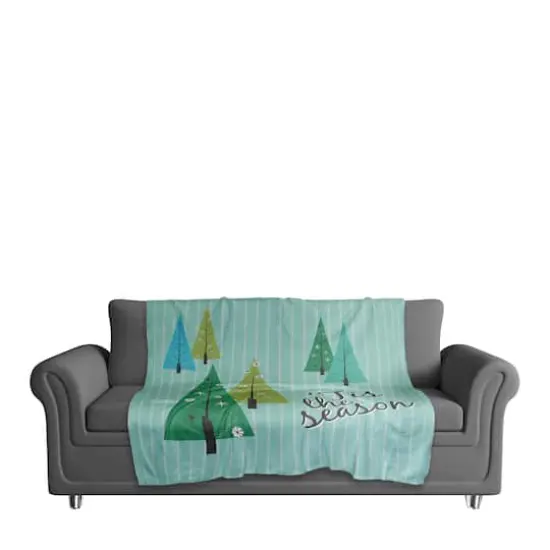 Tis the Season Trees 50x60 Sherpa Fleece Blanket {3}