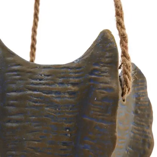 Hello Honey&reg; 6" Multicolor Hanging Stoneware Cactus Shaped Planter with Rope {6}