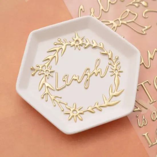 K & Company Antique Garden Metallic Gold Dimensional Puffy Stickers {4}