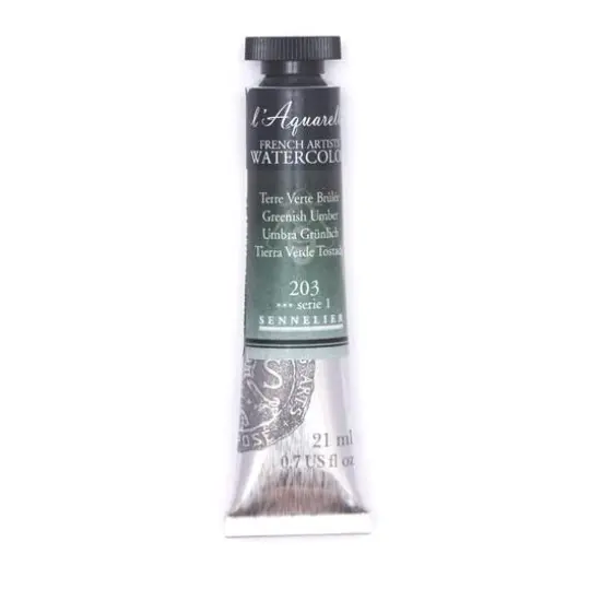 Sennelier French Artists' Watercolor, 21mL 203 Greenish Umber S1 {1}