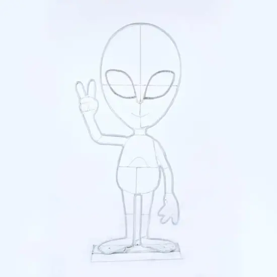 40" Halloween Neon Style Alien Decoration {1}