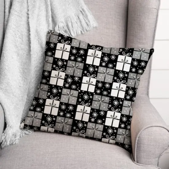 Neutral Present Pattern 18" x 18" Spun Poly Pillow {3}