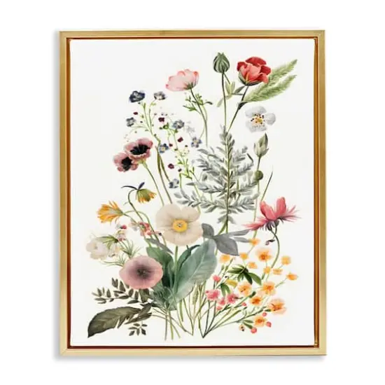 Stupell Industries Subtle Spring Blossoms Floater Framed Art Gold {1}