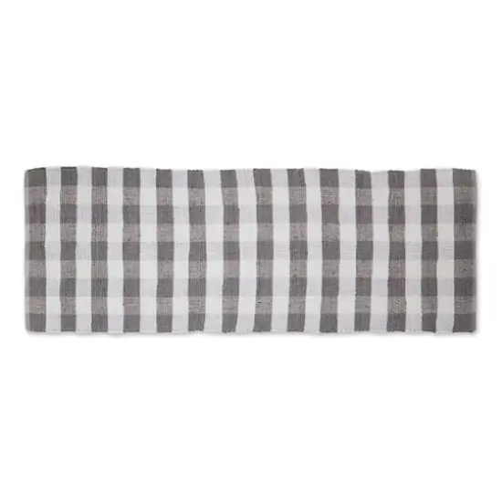 DII&reg; Buffalo Check Rag Rug, 2.25ft. x 6ft. Gray {1}