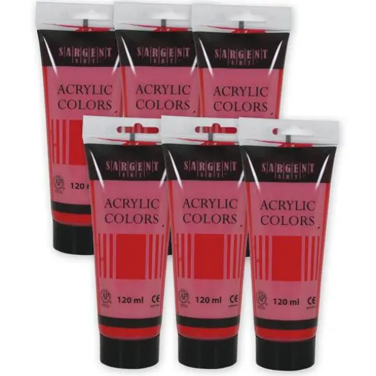 Sargent Art&reg; Acrylic Paint, 120 mL, 6ct. Scarlet Lake {1}
