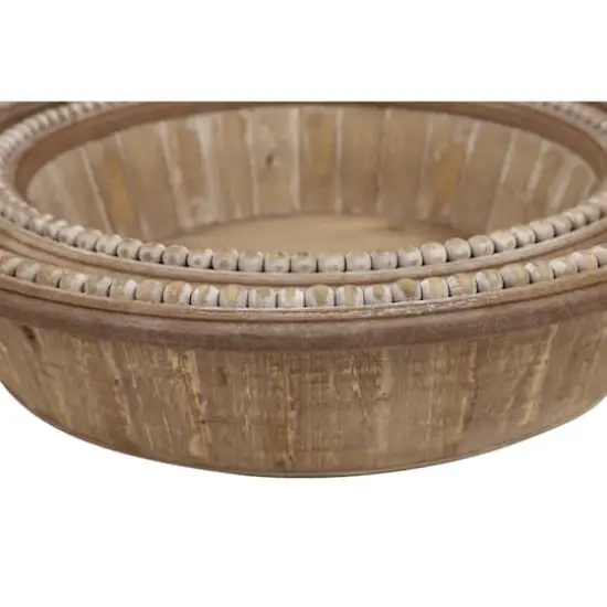 Brown Wood Rustic Tray Set {4}