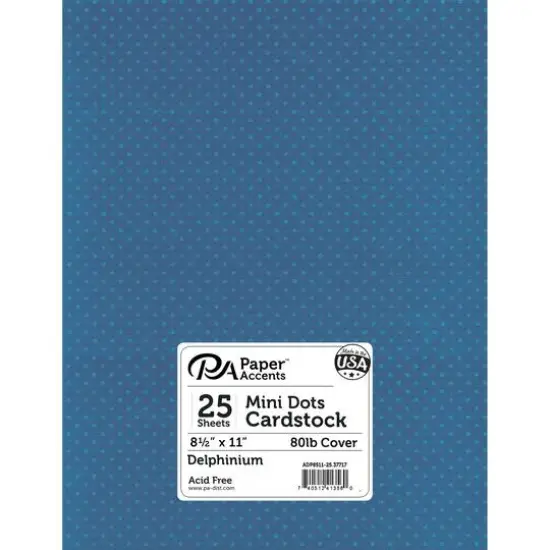PA Paper™ Accents Mini Dot 8.5" x 11" Cardstock, 25 Sheets Delphinium {1}