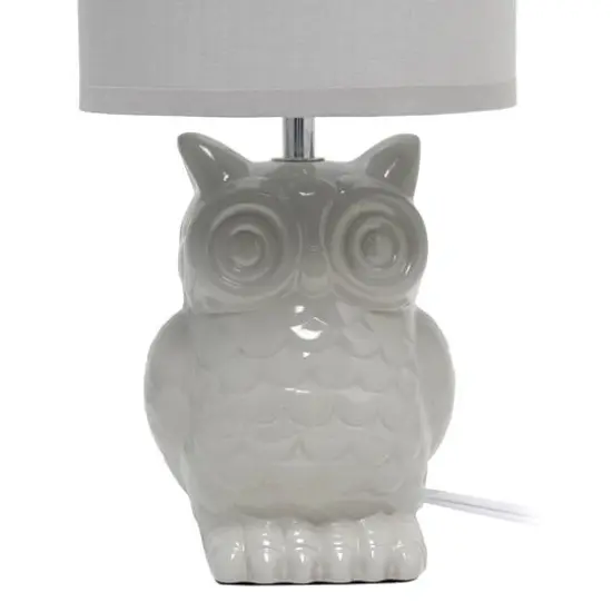 Simple Designs 13" Ceramic Owl Table Lamp Gray {10}