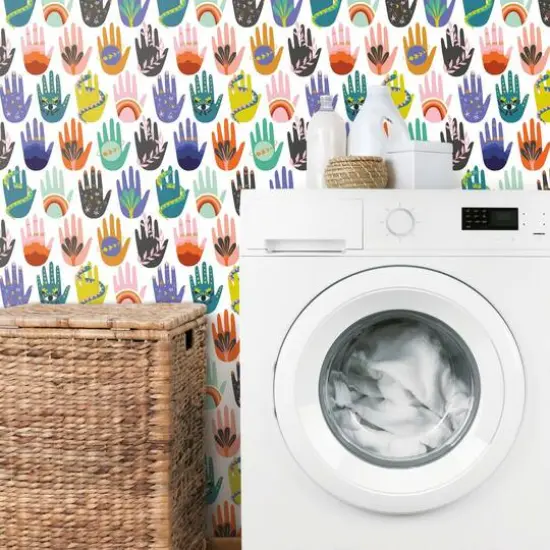 RoomMates Hamsa Peel & Stick Wallpaper White/Purple {6}