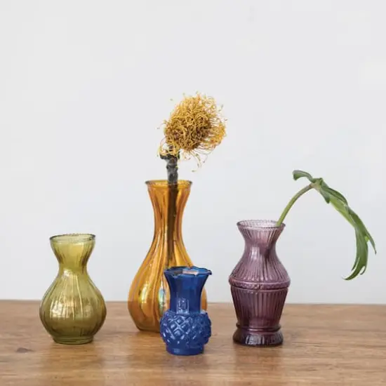 Hello Honey&reg; Debossed Glass Bud Vase Set {3}