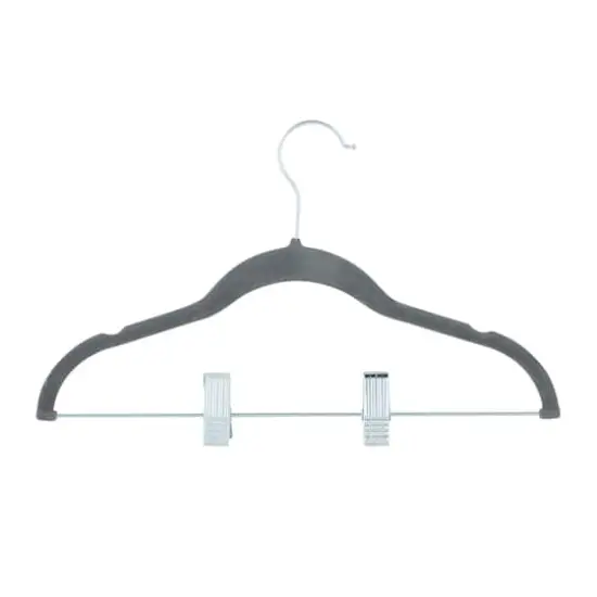 Simplify Children's Gray Velvet Hangers, 6ct. {3}