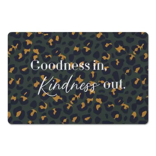 Goodness In Kindness Out Leopard Floor Mat Green {1}