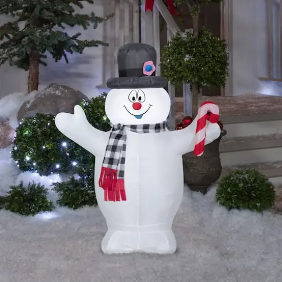 3.5ft. Airblown&reg; Inflatable Frosty the Snowman with Candy Cane {5}