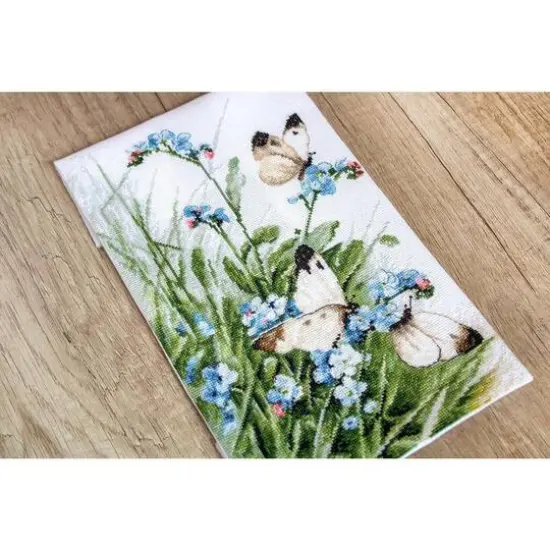 Letistitch Butterflies And Bluebird Flowers Counted Cross Stitch Kit {15}