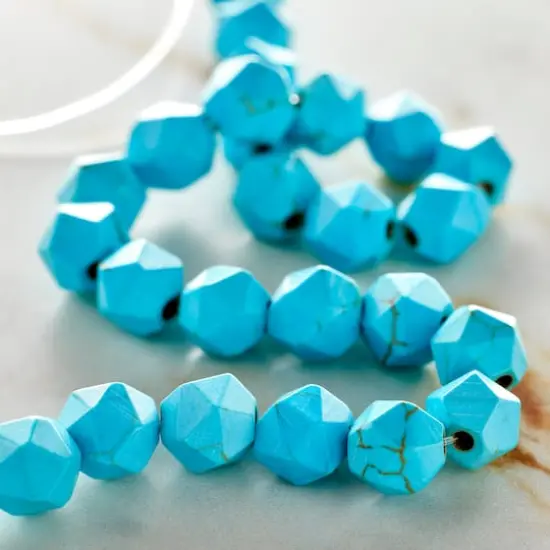 Turquoise Reconstituted Howlite Faceted Beads by Bead Landing&trade;, 8mm {3}