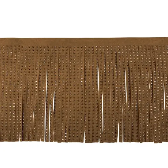 5.5" Faux Leather Rhinestone Fringe Trim by Celebrate It&reg; Brown {1}