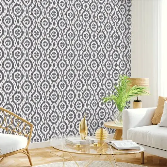 Surface Style Ikat Tracery Peel & Stick Wallpaper Ebony {9}