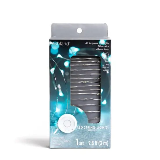 40ct. Turquoise Silver Wire LED String Lights by Ashland&reg; {1}