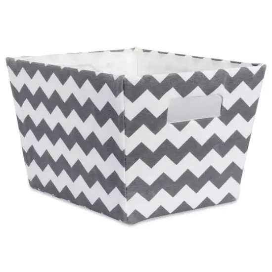 Polyester Chevron Trapezoid Bin Gray {1}