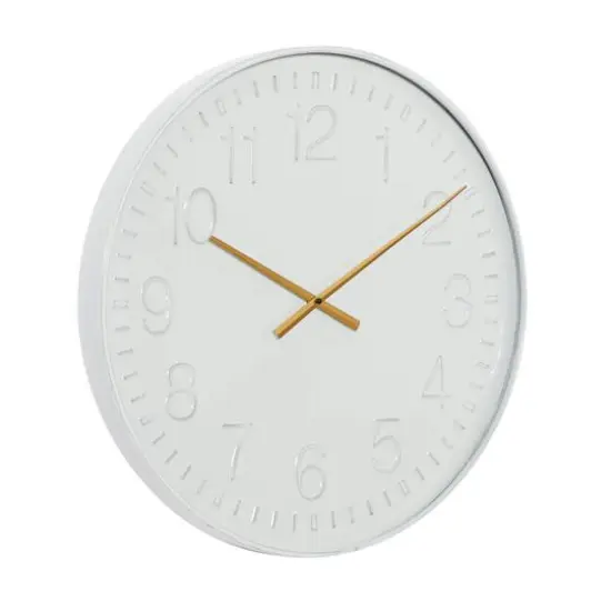 White Contemporary Cottage Metal Wall Clock {3}