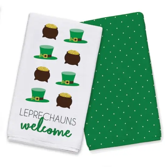 Leprechauns Welcome St. Patrick's Day Tea Towel Set {1}