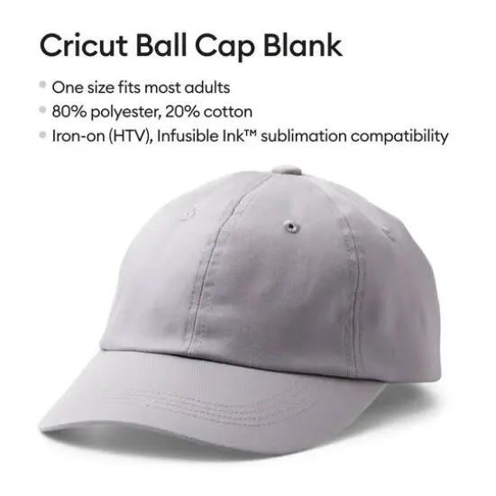 Cricut&reg; Gray Ball Cap Blank, 3ct. {5}