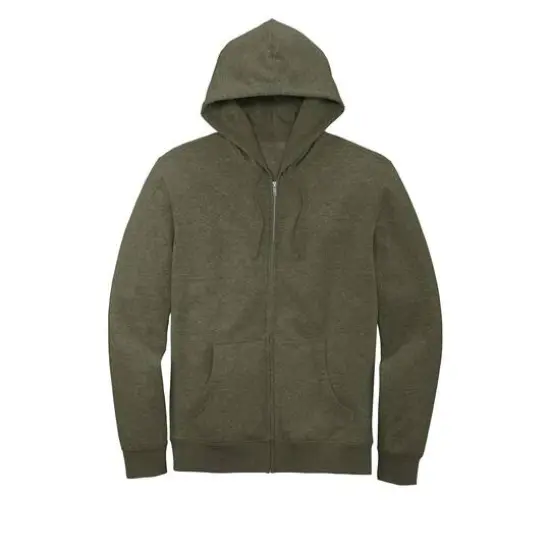 District&reg; V.I.T.&trade; Heathered Fleece Full-Zip Hoodie Oatmeal Heather {2}