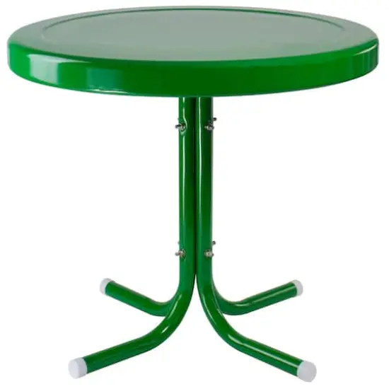 22" Outdoor Retro Tulip Side Table Green {1}